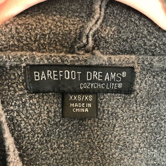 Barefoot Dreams CozyChic Lite Calypso Wrap Cardigan Grey XXS/XS - Picture 3 of 7
